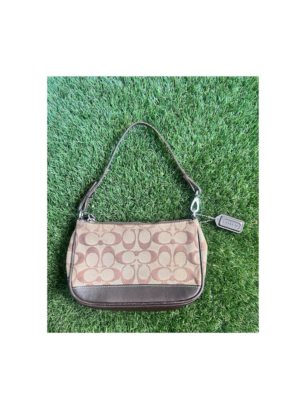 Coach Signature Demi Baguette Bag Brown